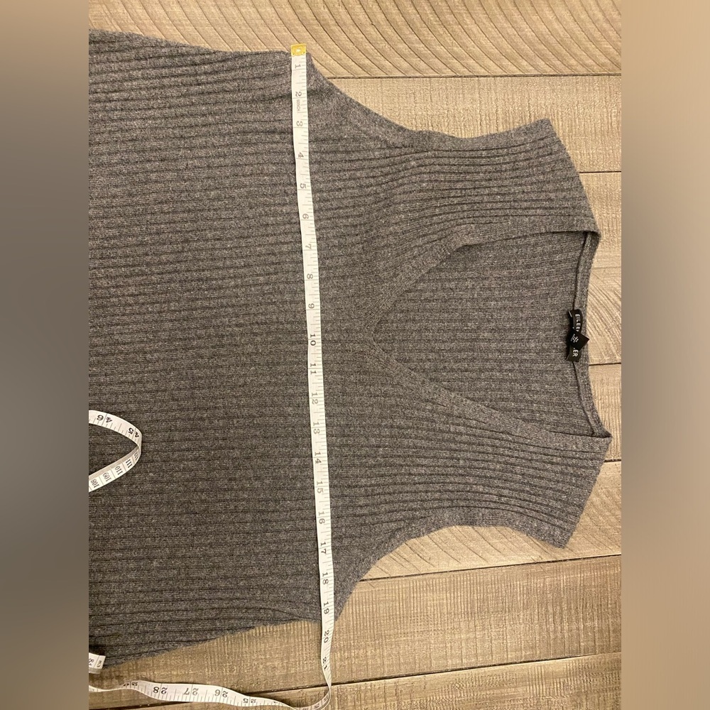 Eileen Fisher wool sleeveless v-neck sweater dress - Picture 6 of 8